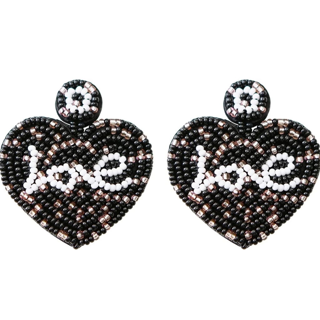 Love Hearts Handmade Beaded Earrings 28$